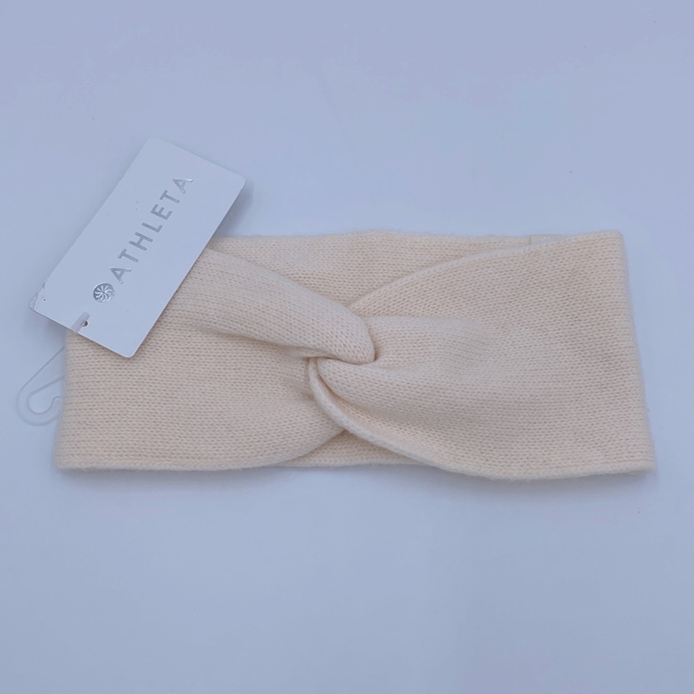 ATHLETA Apres Twist Headband Cream Fine Wool and Cashmere